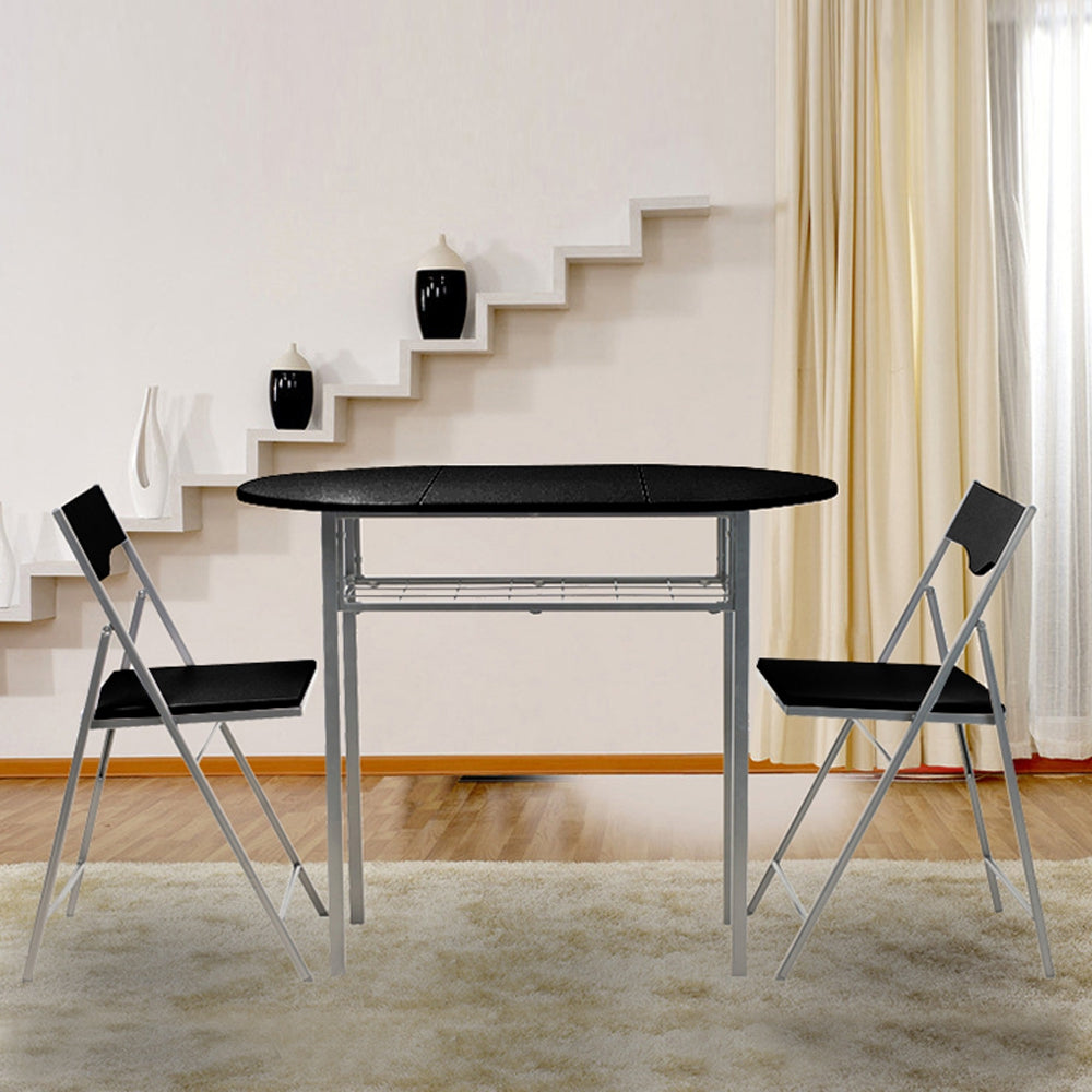 Set of 3 Breakfast Set 1 Table with 2 Folding Chairs Dining Elkins