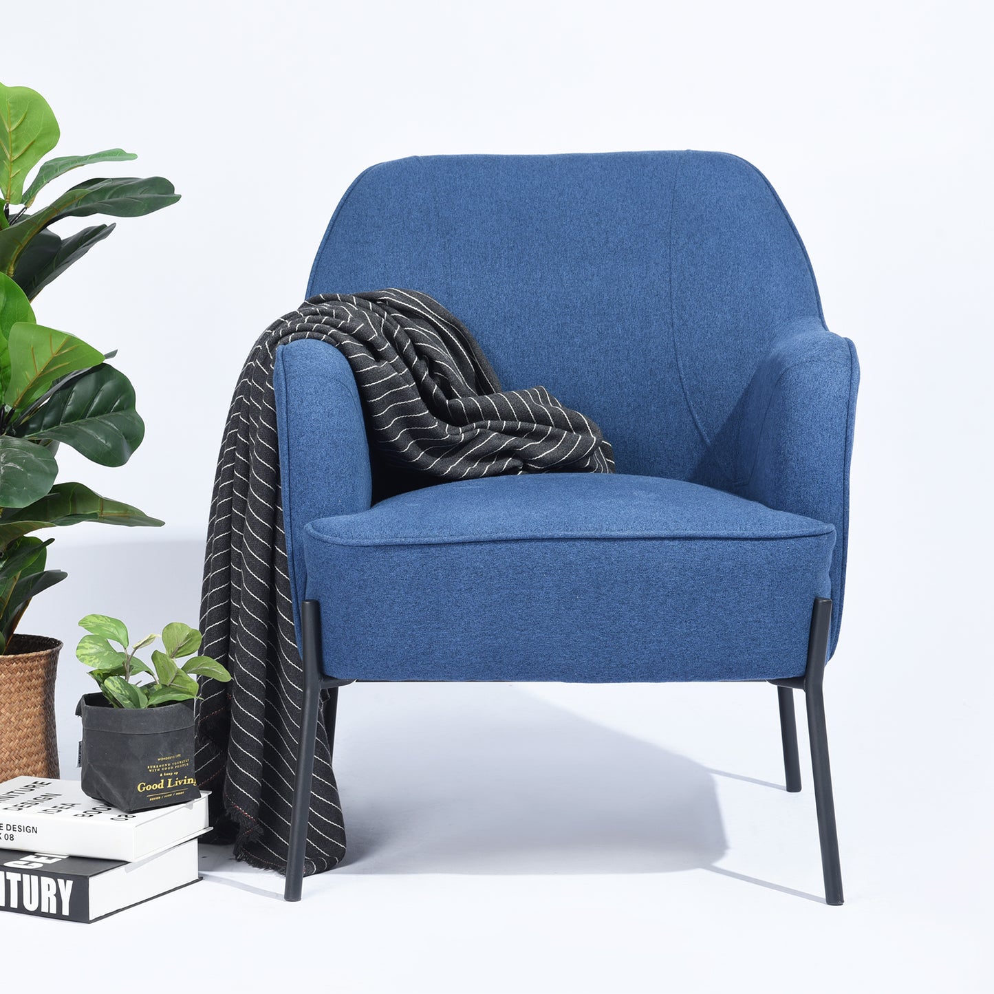 Fabric Accent Chair with Armrest Mid Century Living Room Chairs Dugan