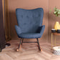 Rocking Accent Chair Fabric Velvet Wooden Legs Armrest Epping
