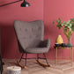 Rocking Accent Chair Fabric Velvet Wooden Legs Armrest Epping