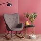 Rocking Accent Chair Fabric Velvet Wooden Legs Armrest Epping