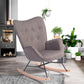 Rocking Accent Chair Fabric Velvet Wooden Legs Armrest Epping
