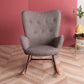Rocking Accent Chair Fabric Velvet Wooden Legs Armrest Epping