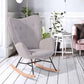 Rocking Accent Chair Fabric Velvet Wooden Legs Armrest Epping