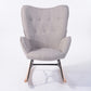 Rocking Accent Chair Fabric Velvet Wooden Legs Armrest Epping