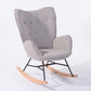 Rocking Accent Chair Fabric Velvet Wooden Legs Armrest Epping