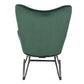 Rocking Accent Chair Fabric Velvet Wooden Legs Armrest Epping