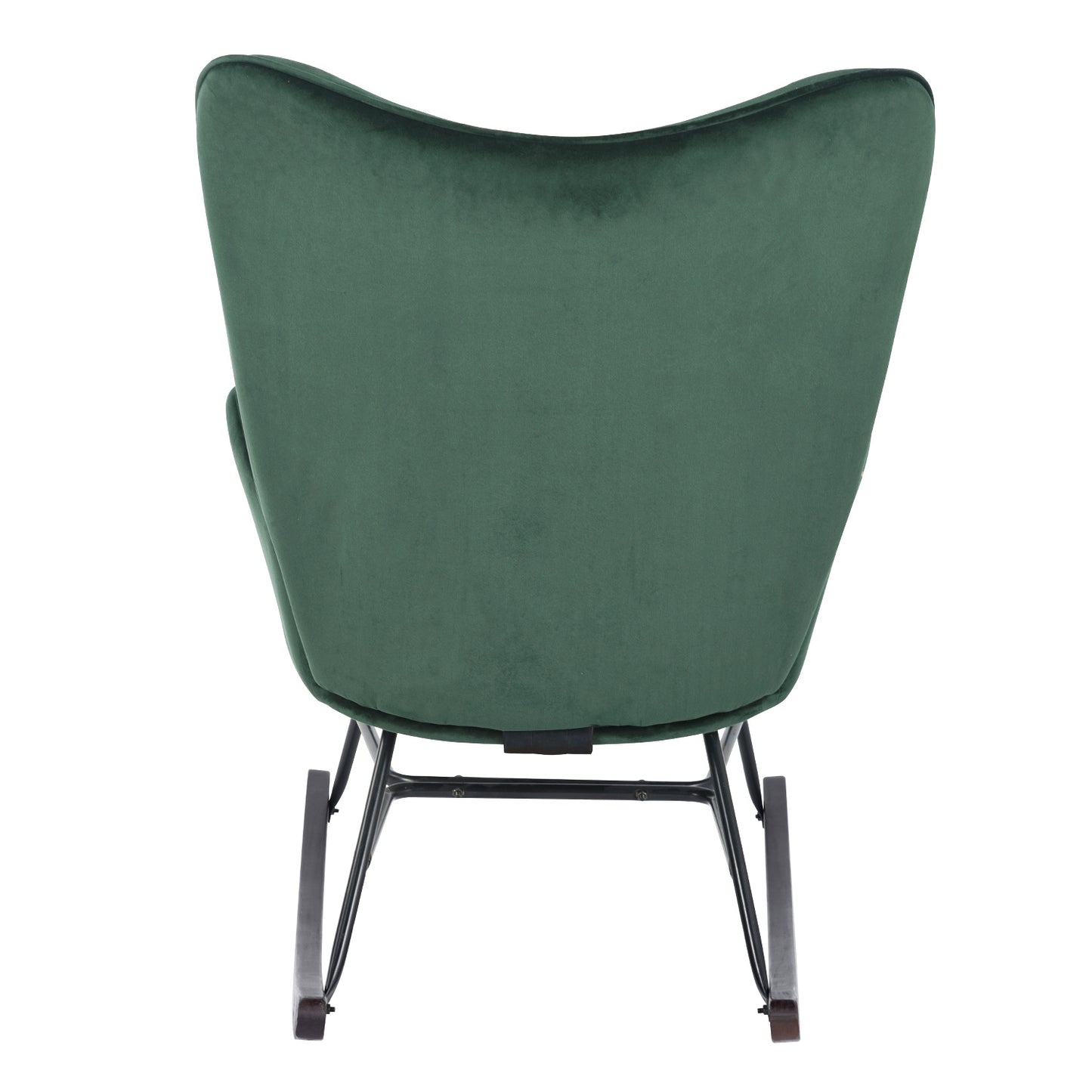 Rocking Accent Chair Fabric Velvet Wooden Legs Armrest Epping