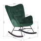 Rocking Accent Chair Fabric Velvet Wooden Legs Armrest Epping