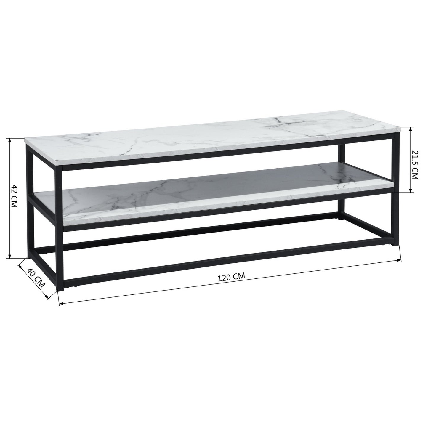TV Stand with 3 Shelves Coffee Table Facto