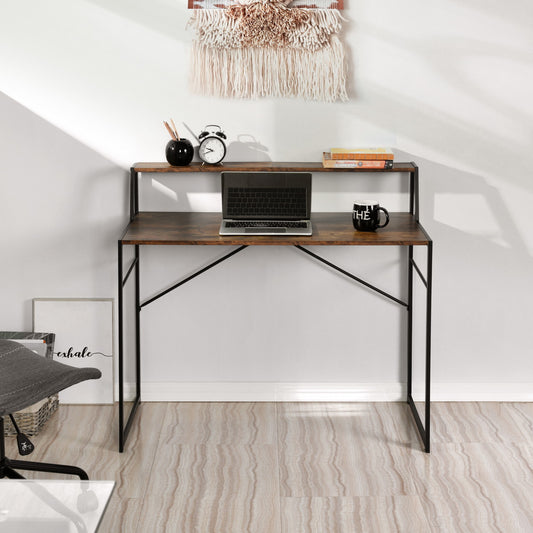 Computer Desk Writing Office Table with Monitor Stand Falala