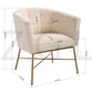 Modern Tufted Accent Chair Golden Legs Barrel Chair Falette