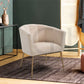 Modern Tufted Accent Chair Golden Legs Barrel Chair Falette