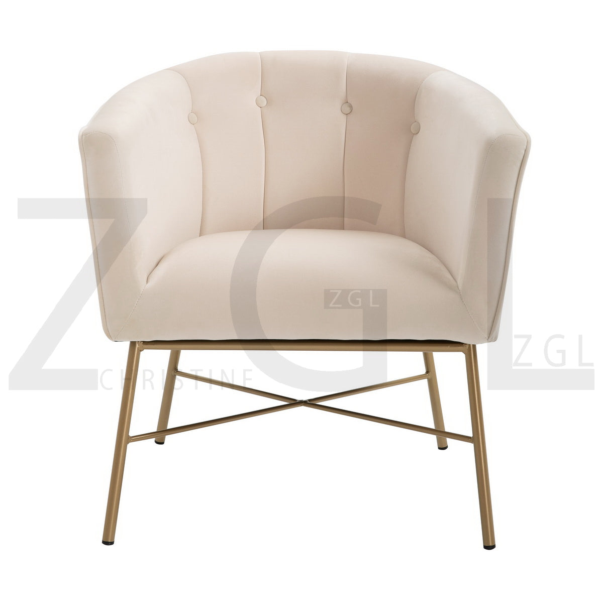 Modern Tufted Accent Chair Golden Legs Barrel Chair Falette