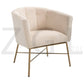 Modern Tufted Accent Chair Golden Legs Barrel Chair Falette