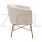 Modern Tufted Accent Chair Golden Legs Barrel Chair Falette