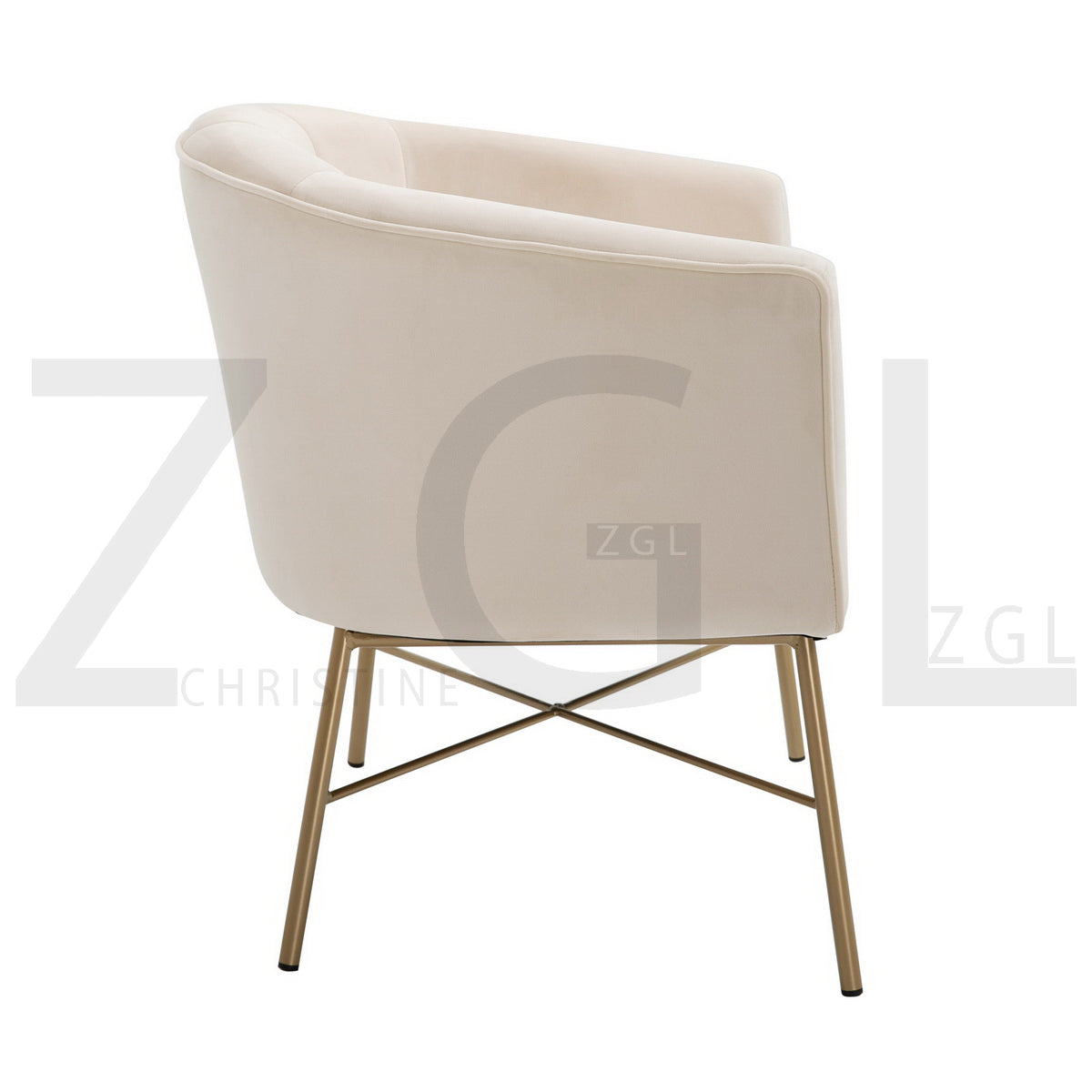 Modern Tufted Accent Chair Golden Legs Barrel Chair Falette
