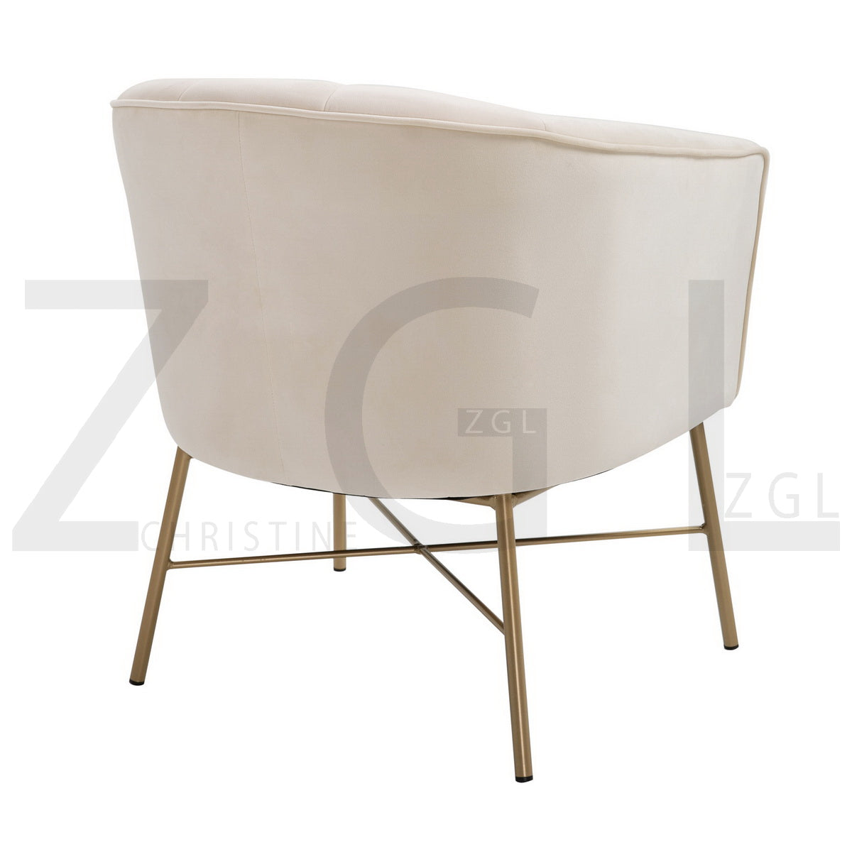 Modern Tufted Accent Chair Golden Legs Barrel Chair Falette