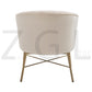 Modern Tufted Accent Chair Golden Legs Barrel Chair Falette