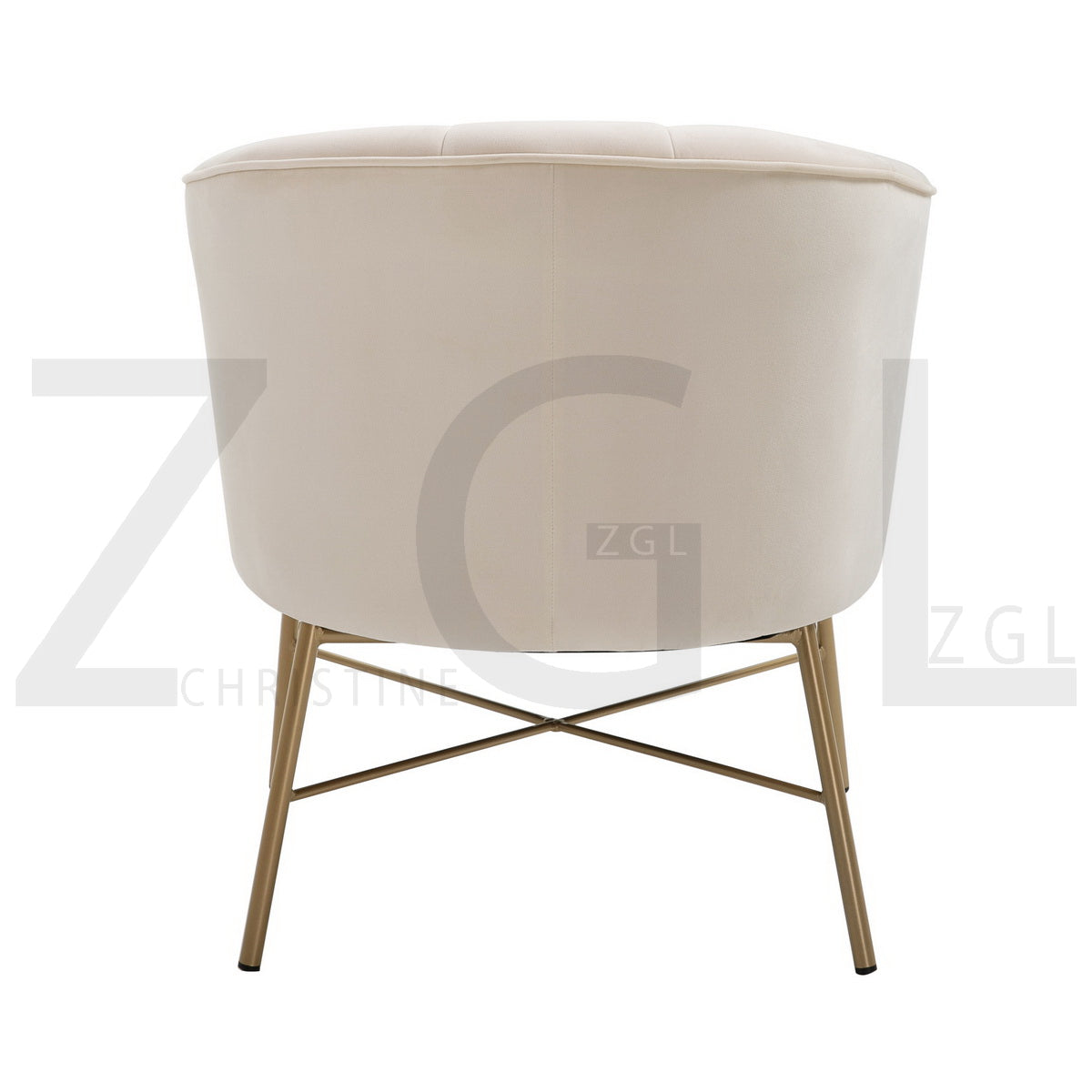 Modern Tufted Accent Chair Golden Legs Barrel Chair Falette