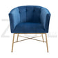 Modern Tufted Accent Chair Golden Legs Barrel Chair Falette