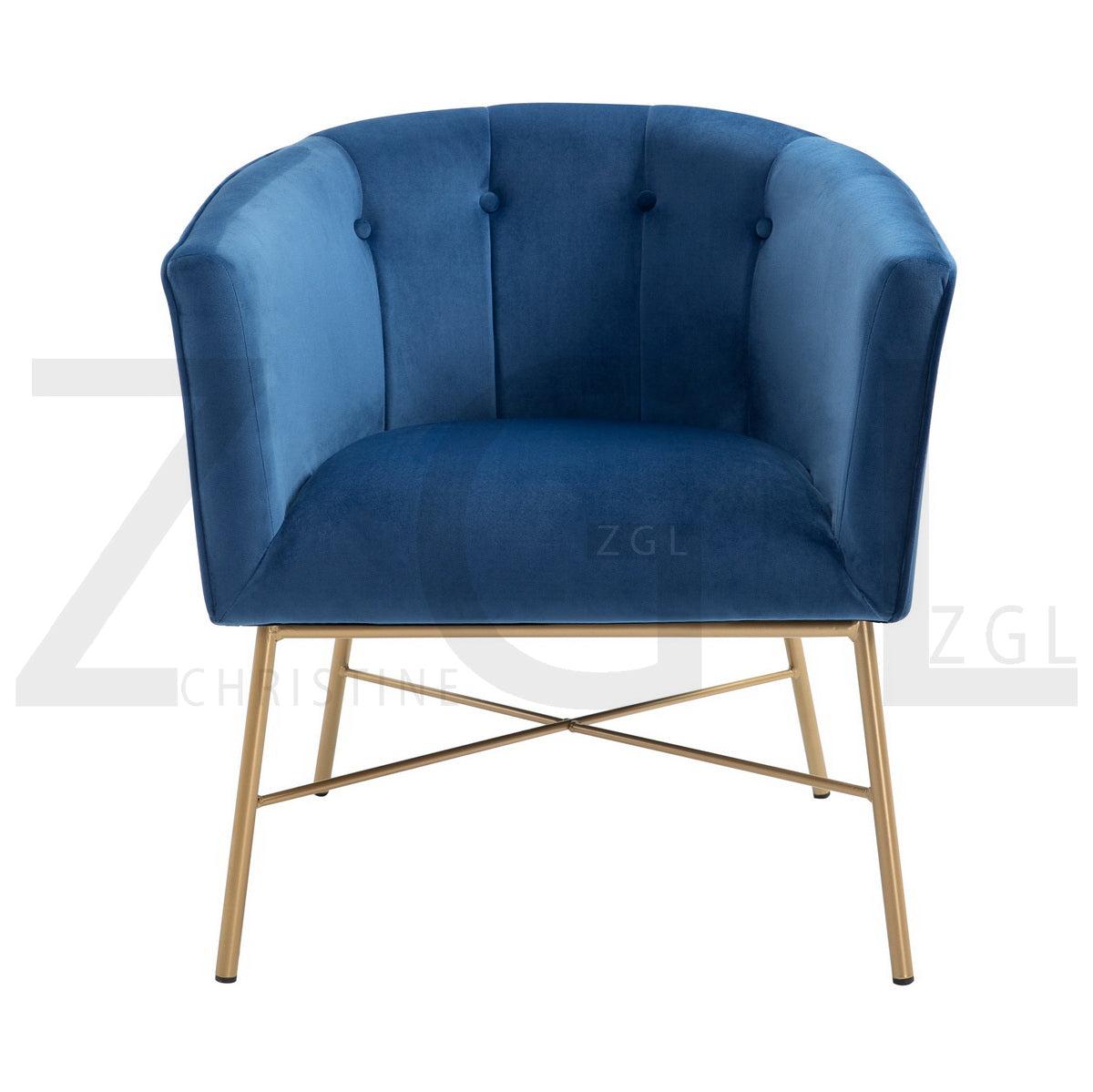 Modern Tufted Accent Chair Golden Legs Barrel Chair Falette