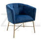 Modern Tufted Accent Chair Golden Legs Barrel Chair Falette