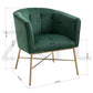 Modern Tufted Accent Chair Golden Legs Barrel Chair Falette