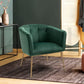 Modern Tufted Accent Chair Golden Legs Barrel Chair Falette