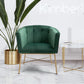 Modern Tufted Accent Chair Golden Legs Barrel Chair Falette