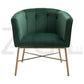 Modern Tufted Accent Chair Golden Legs Barrel Chair Falette