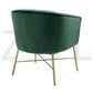 Modern Tufted Accent Chair Golden Legs Barrel Chair Falette