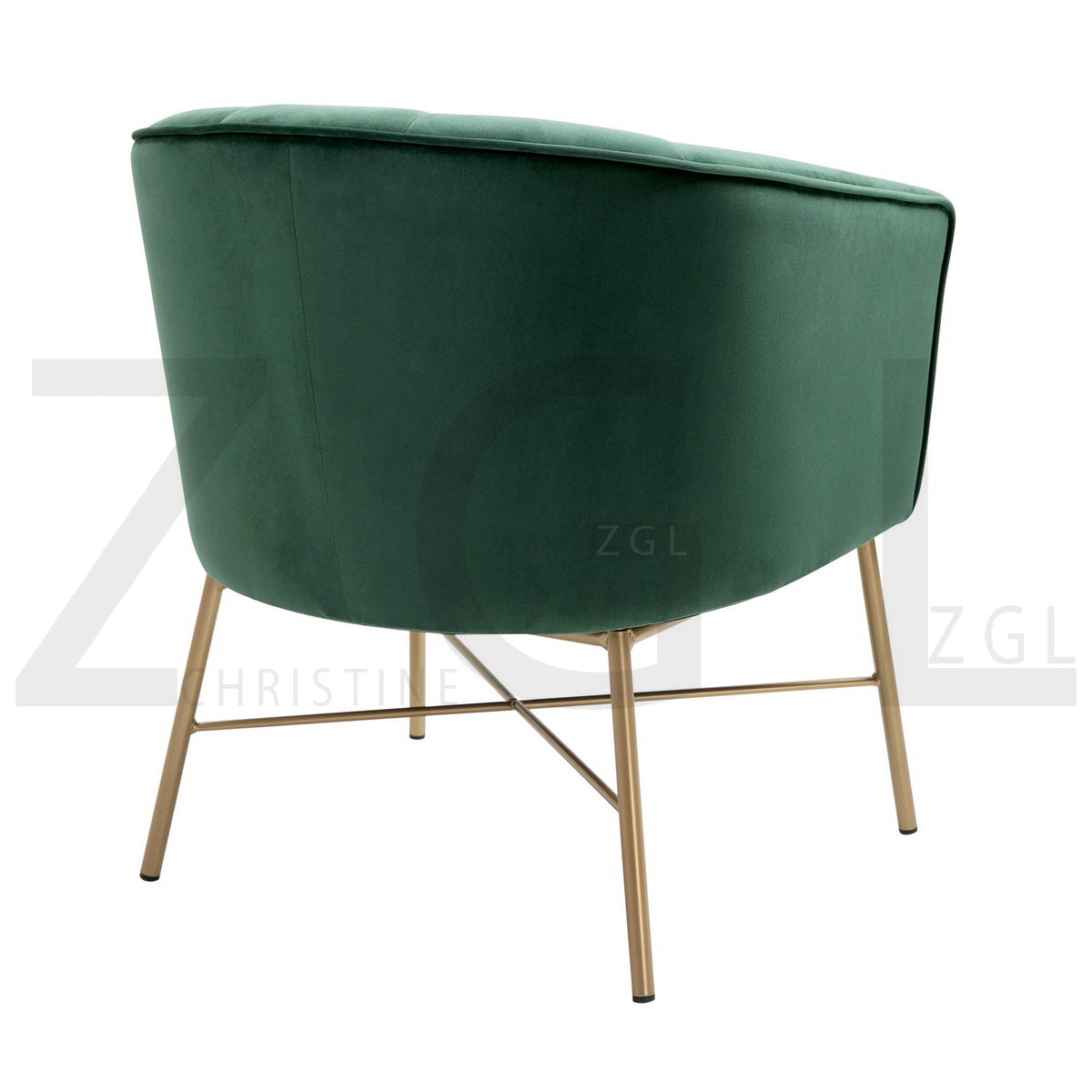 Modern Tufted Accent Chair Golden Legs Barrel Chair Falette