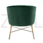 Modern Tufted Accent Chair Golden Legs Barrel Chair Falette
