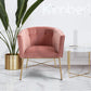 Modern Tufted Accent Chair Golden Legs Barrel Chair Falette