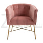 Modern Tufted Accent Chair Golden Legs Barrel Chair Falette