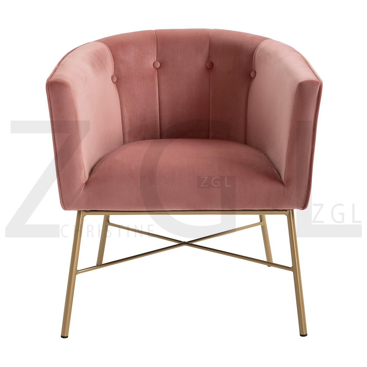 Modern Tufted Accent Chair Golden Legs Barrel Chair Falette