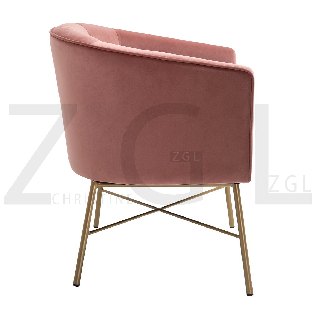 Modern Tufted Accent Chair Golden Legs Barrel Chair Falette