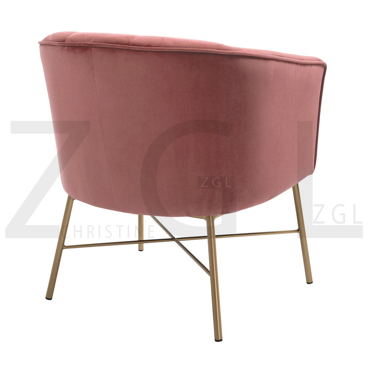 Modern Tufted Accent Chair Golden Legs Barrel Chair Falette