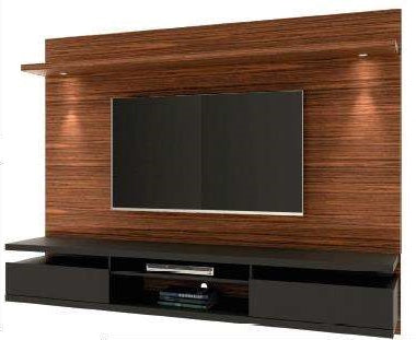 Suspend Home Verona With Led 2,20M TV Stand Wall-Mounted Entertainment Center Dakota/Black