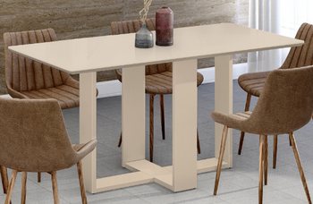 Dining Table Easy 1,6M Without Glass (Chairs Not Included)  Off White