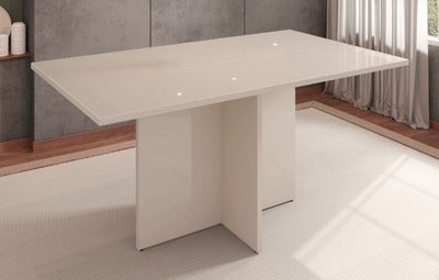 Dining Table Paris 1,6M With Glass Off White