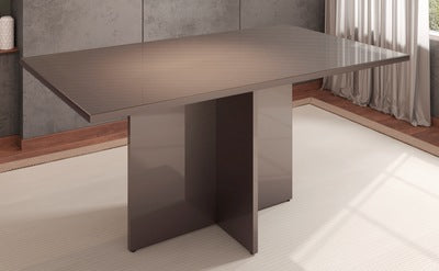 Dining Table Paris 1,6M With Glass Pearl Grey