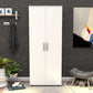 Shoe Cabinet W/ Ten Adj. Shelves & Two Doors White SHC