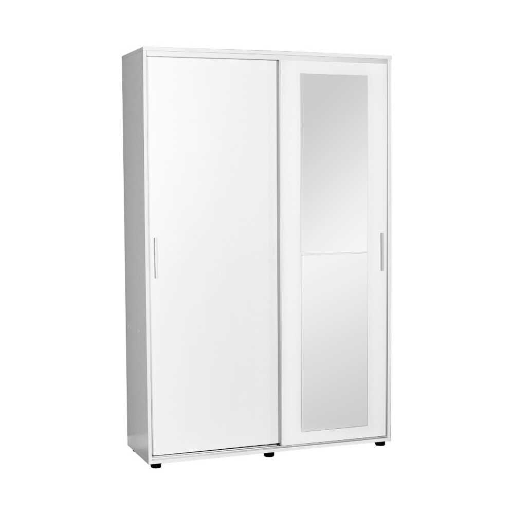 Hallstand & Shoe Cabinet W/ Sliding Doors & Mirror White PRT