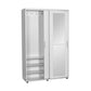 Hallstand & Shoe Cabinet W/ Sliding Doors & Mirror White PRT