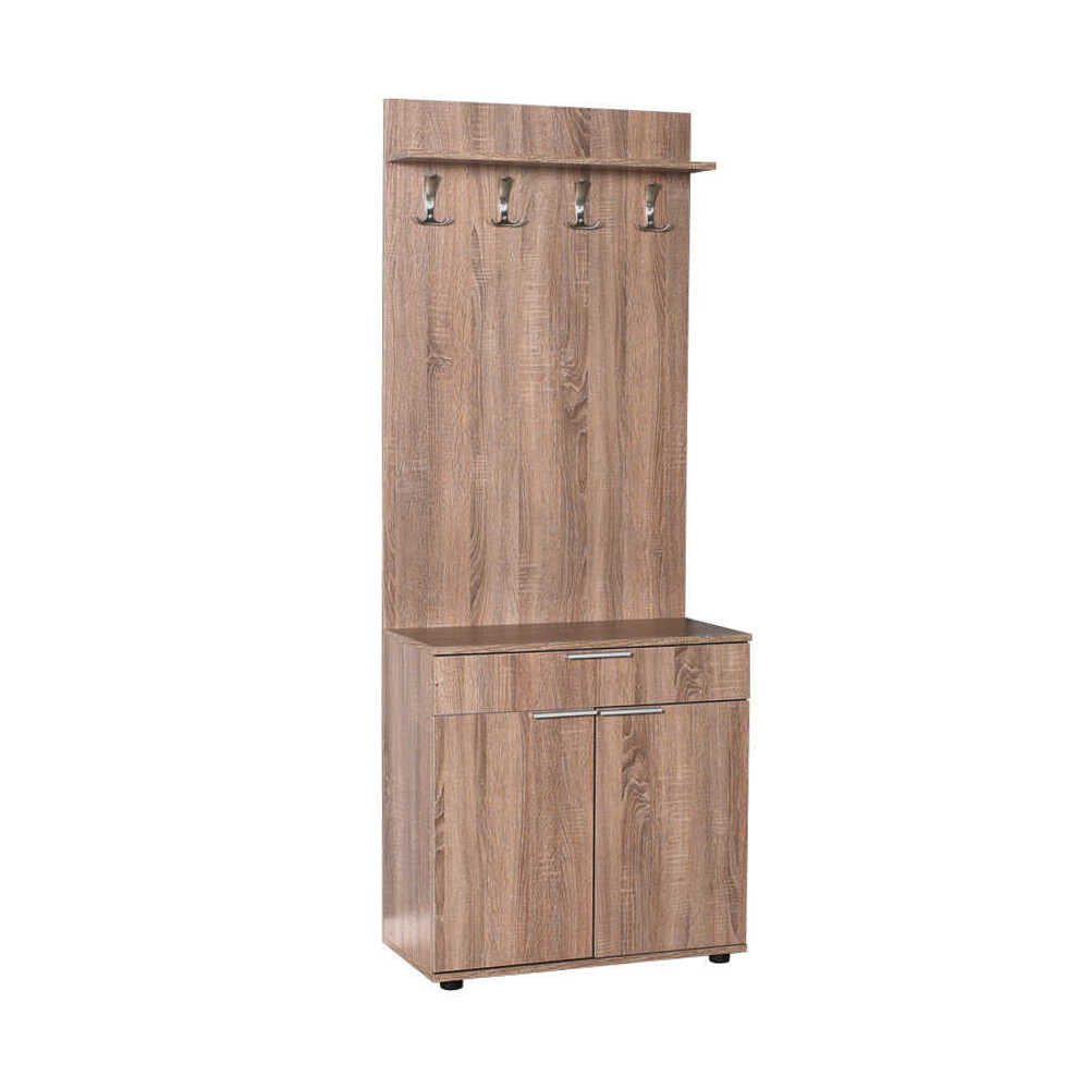 Hallstand & Shoe Cabinet W/ One Drawer & Two Doors Latte PRT