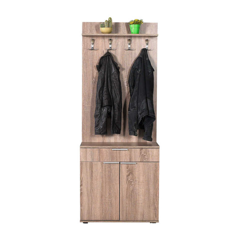 Hallstand & Shoe Cabinet W/ One Drawer & Two Doors Latte PRT