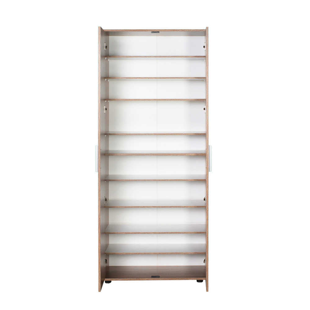 Shoe Cabinet W/ Ten Adj. Shelves & Two Doors Latte SHC