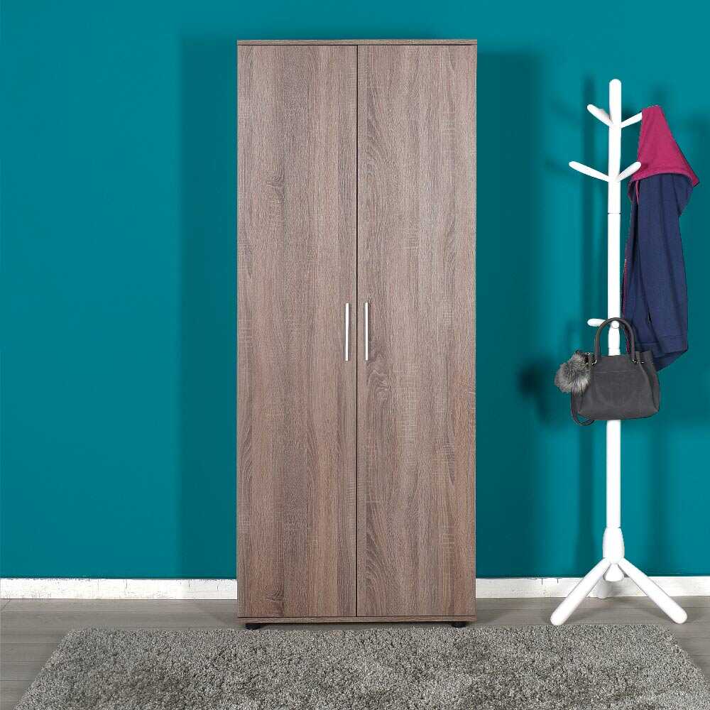 Shoe Cabinet W/ Ten Adj. Shelves & Two Doors Latte SHC
